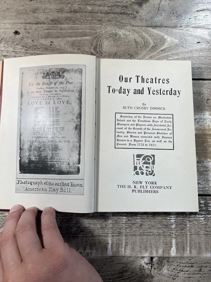 1913 Antique Theater History Book "Our Theatres To-Day & Yesterday" Illustrated Foto 4 de 4