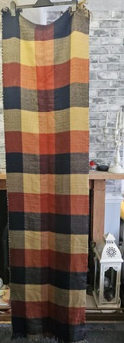Lge Blanket scarf wrap shawl cardigan reversable check infinity rectangular skir