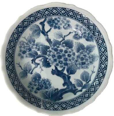 VINTAGE Salad Bowls Set of 2 Shades of Blue Scallop Design Kitchen Serveware