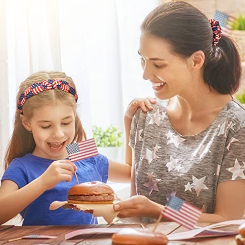 8 Pcs Memorial Day Headbands Patriotic Hair Accessories for Women Girls Stars - Afbeelding 4 van 7