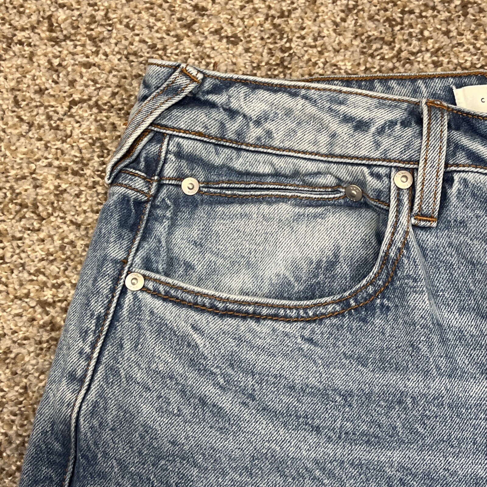 Cleo + Wolf Women's Straight Ankle Button Fly Blue Denim Jeans Size 31 (30x26) - View 4