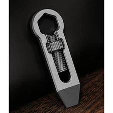 Titanium Alloy Multi Tools Adjustable Wrench Pocket Pry Bar Crowbar Keychain