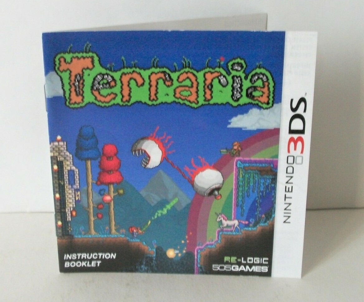 Terraria 3DS Manual Only NO GAME Nintendo Instruction Booklet