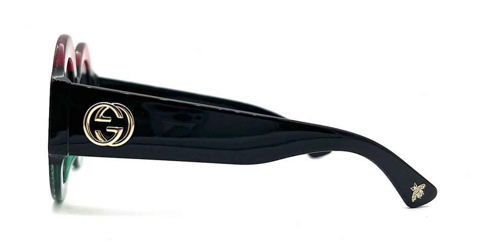 NUEVAS GAFAS DE SOL GUCCI GG0084S 001 NEGRAS ROJAS VERDES DEGRADADAS AUTÉNTICAS 51 - 26 Foto 3 de 4