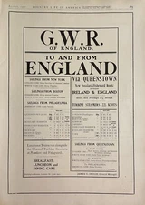 1907 Great Western Railway Print Ad GWR England Rosslare-Fishguard Route RR Ad