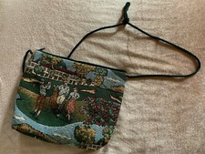 Golf tapestry purse HOLDINGS FINE ACCESSORIES handbag 8" 7" strap country club