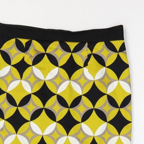 Jasper Conran Womens Yellow Cotton Blend Skirt Size 10 - Picture 5 of 12