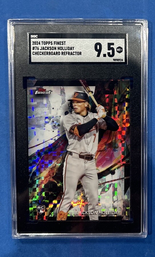 Jackson Holliday 2024 Topps Finest #76 Checkerboard Refractor RC SGC 9.5 🔥