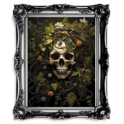 A762 Wandtattoo Skull Girl Gothic - Gruselig-schöner Wanddekor In 40 Farben (88x60cm)