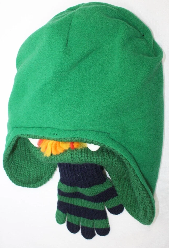 Gymboree Caballeros Dragón Sombrero y Guantes Guante Set 2t-3t Azul Verde Nuevo Invierno Foto 2 de 4