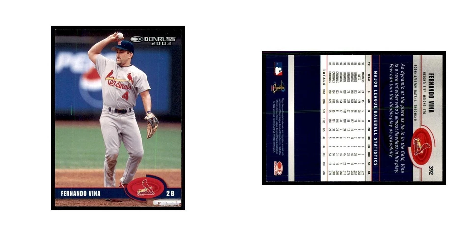 2003 Donruss Fernando Vina Baseball Cards #392 - Image 3 of 3