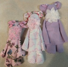 3 Baby Receiving blankets Uniquely Handcrafted As Teddy Bears With Ribbons, Bows