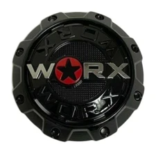 #Worx By Ultra 8 Lug Gloss Black Wheel Center Cap 30171765F-A Short Round