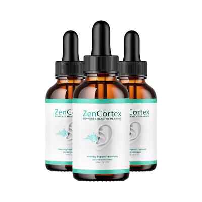 3-Pack Zen Cortex Oral Drops  Support Healthy Ears, ZenCortex Hearing 09/2026