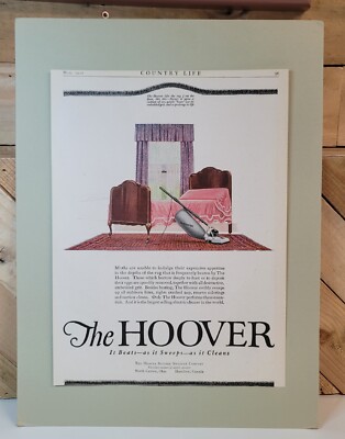 Vtg ''THE HOOVER'' It Beats as It Sweeps, Cleans Electric Cleaner Vacuum Print Ad