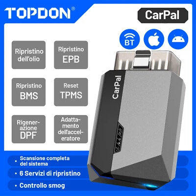 TOPDON Carpal-E Dispositivo diagnostico OBD2 auto Tutti i sistemi Scanner 6Reset