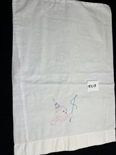 Vintage Baby Pillowcase w/ Embroidered Bear