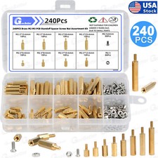 240Pcs M2.5 Hex Male-Female Standoff/Screw/Nut Kit Brass Assortment Threaded 2.5