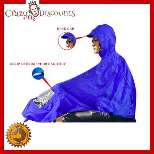 Mobility Scooter Cover Raincoat Poncho Wet Weather Bike Rain Nursing Home Hood N - Picture 3 of 7