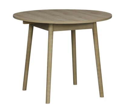 Oak Effect 2-4 Seater Round Dining Table Drop Leaf Top Callie
