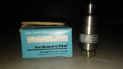 New Schaevitz P2593-0001 300 PSIVG Linear Variable Differential Transformer