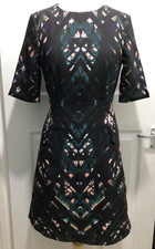 DS Dress Womens Black Multicolour Bodycon Size 10 Short Sleeve