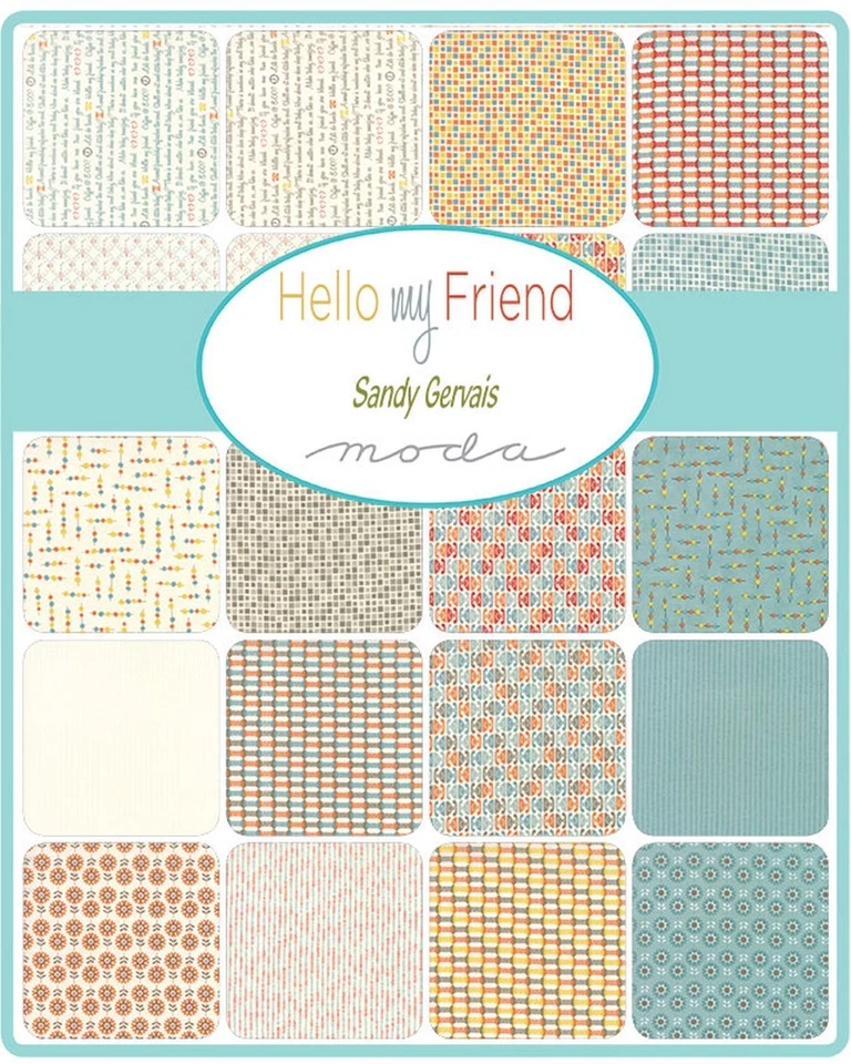 Hello My Friend Moda Layer Cake 42 100% Cotton 10" Precut Quilt Squares - Image 2 of 2