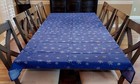 Vintage Blue Franco Winter Snowflake Tablecloth 98” x 58” 100% Cotton