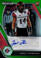 2021 Prizm GREEN REFRACTOR SP ROOKIE TARIQ THOMPSON AUTO RC - San Diego State 