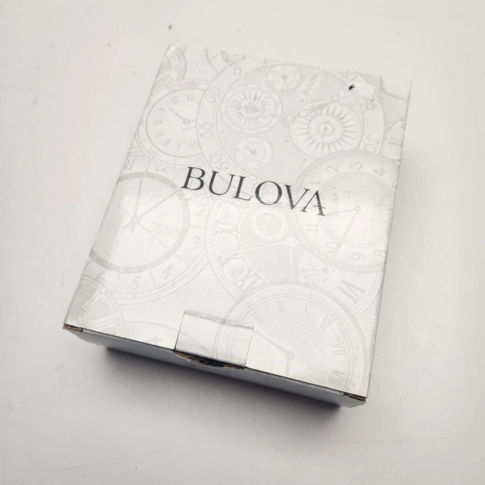 Bulova Hampton Wood Brown Cherry Stain Analog Tabletop Clock B5401 - Image 4 of 4