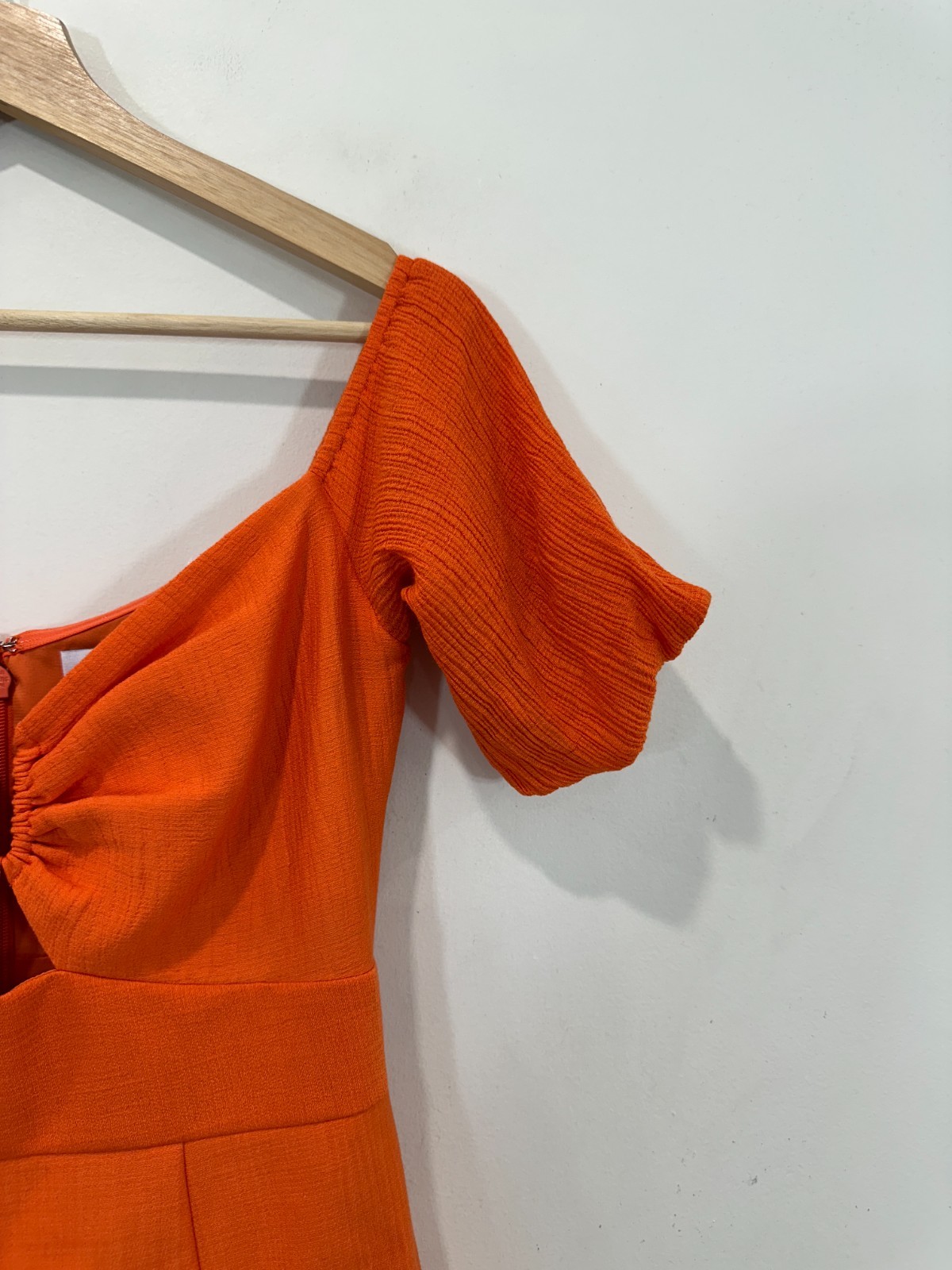 Sheike Mini Dress Women AU 8 Orange Tiered Off Shoulder Lined *Read* image 8