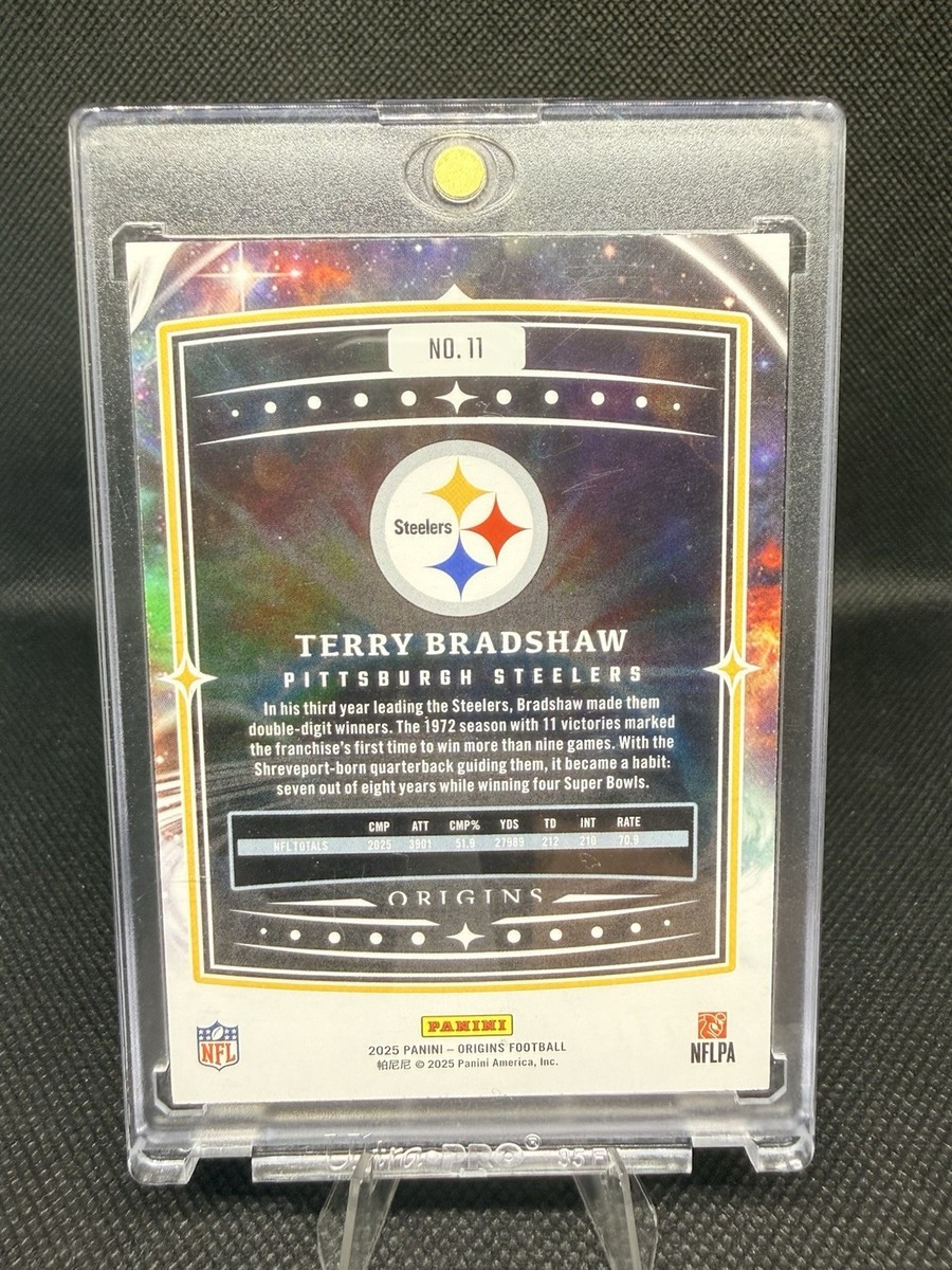 TERRY BRADSHAW RARE RAINBOW FOIL INVESTMENT CARD PANINI STEELERS