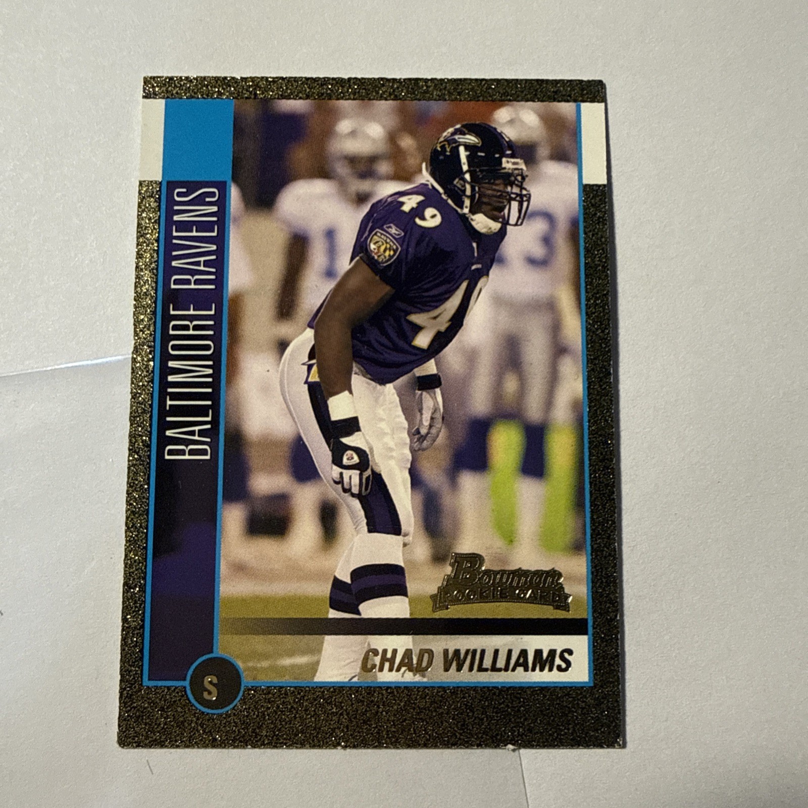 2002 Bowman Chad Williams #/50 Gold Baltimore Ravens Rookie RC #240 Football
