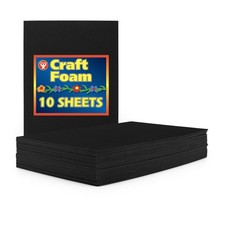 Hygloss Colorful Foam Sheets for DIY Arts Craft, Black, 10 Piece