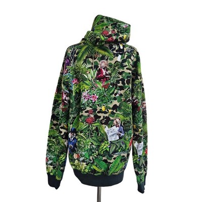 APE パーカー A Bathing Ape Green Bape X Monkey 47 Pullover Hoodie | eBay