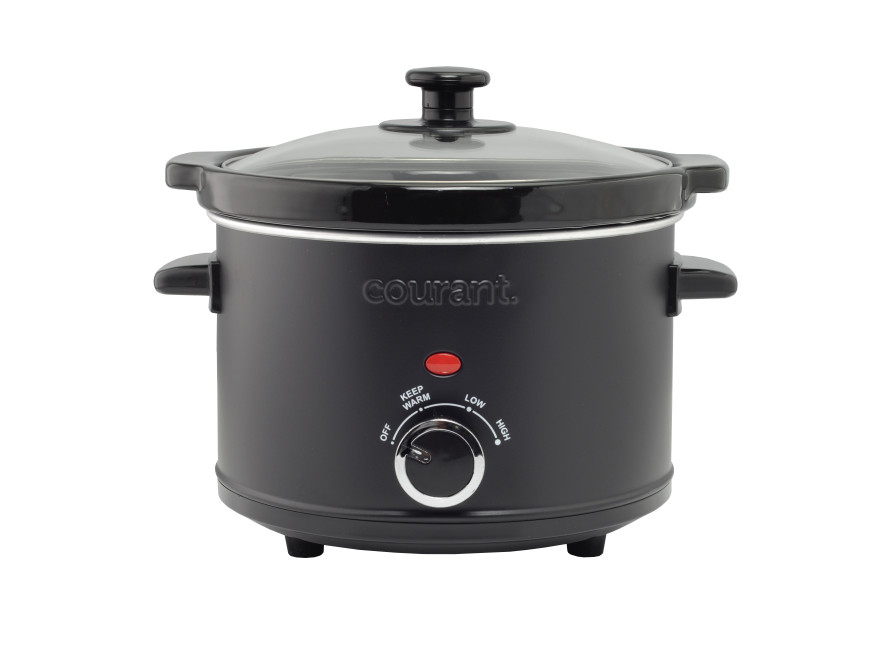 Courant 2.5 Qt. Slow Cooker, multiple settings, Ceramic bowl, Red stainless-Used