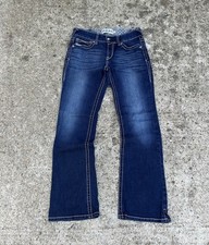 Ariat REAL Jean Womens 29x29 Whipstitch Blue Low Rise Boot Western Cowgirl Denim