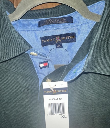 Polo da golf Tommy Hilfiger uomo taglia XL verde manica lunga attiva nuova con etichetta - Foto 2 di 7