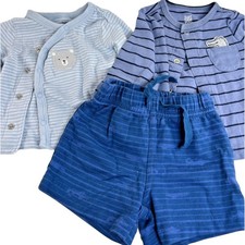 Just One You Carters Baby Boys 3M Matching Outfit Set Blue Bear Alligator Shorts