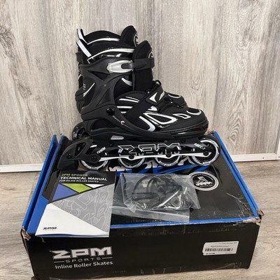 2PM SPORTS Inline Skates Large Youth Size 4-7 Black New Adjustable Light Up
