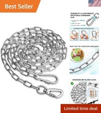 Heavy Duty Dog Chain for Yard-10FT Metal 10FT, SILVER,UP TO 90LBS