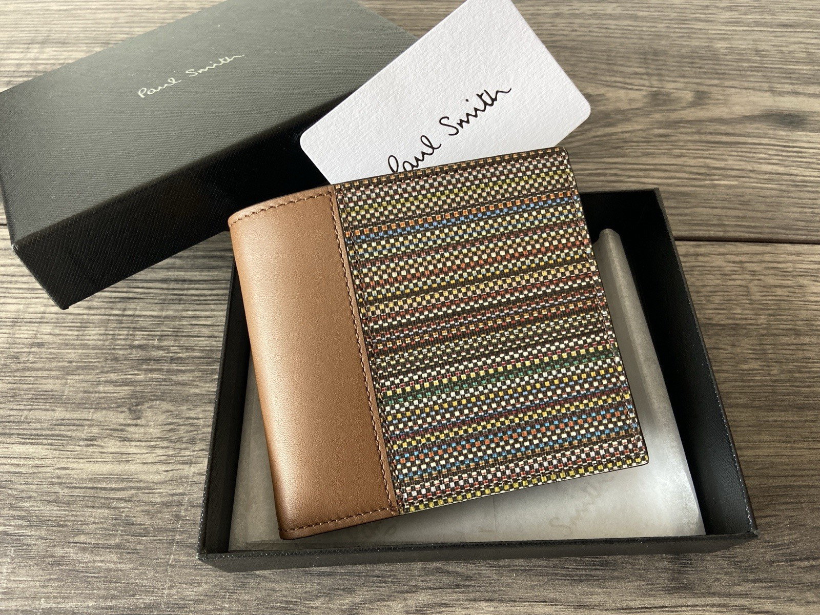 PAUL SMITH SIGNATURE STRIPE WALLET WITH COIN POUCH MADE IN ITALY BNIB