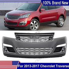 Front Bumper Cover Kit with Fog Light For 2013-2017 Chevy Traverse Replacement