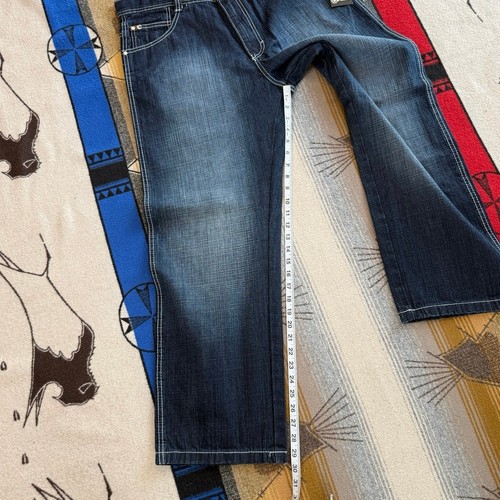 Pantalones de mezclilla holgados de pierna ancha vintage Y2K Southpole talla 36x30 nuevos con etiquetas grunge skate - Imagen 8 de 9