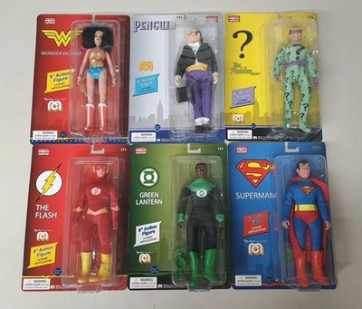 Mego Heroes DC lot of 6 Superman Flash Riddler Penguin Retro 8'' Action Figures