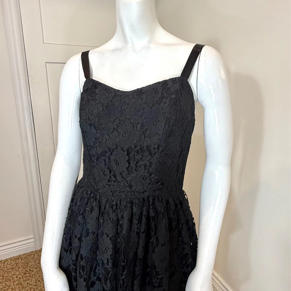 VESTIDO DE FIESTA VINTAGE AÑOS 90 ENCAJE S Corsé Deshuesado Midi Tea Sweetheart Grunge Gótico Foto 3 de 4