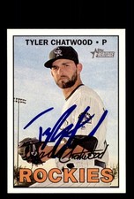 Signed Baseball Card Auto 2016 Topps Heritage #680 Tyler Chatwood Rockies