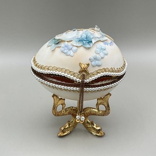 Vintage Fabergé Style Decorative Egg Trinket Jewellery Box ACT#8606