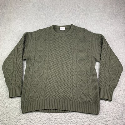 ARITZIA Sunday Best Peggy Sweater XS Crewneck Cable-Knit Wool Scarab Dark Green