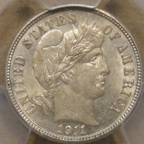 1911-D Barber Dime 10c PCGS Certified AU58